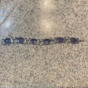 Alpaca Mexico Elegant Silver and Purple Bracelet